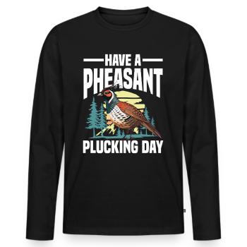 Aventure de chasse à la dinde : Je veux juste chasser la dinde - T-shirt manches longues Premium bio Homme - noir - Devant - Nico (187cm)