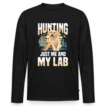Chasse au Labrador - T-shirt manches longues Premium bio Homme - noir - Devant - Nico (187cm)