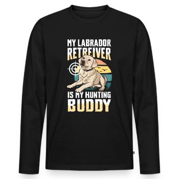 Golden Retriever : les chiens de chasse au canard par excellence - T-shirt manches longues Premium bio Homme - noir - Devant - Nico (187cm)