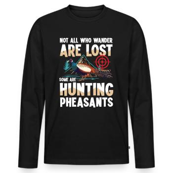 Duck hunters shoot heavier loads flag - Men's Premium Organic Long Sleeve Shirt - black - Front - Nico (187cm)