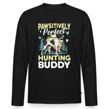 Duck hunters shoot heavier loads flag - Men's Premium Organic Long Sleeve Shirt - black - Front - Nico (187cm)