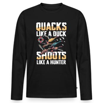 Duck hunters shoot heavier loads flag - Men's Premium Organic Long Sleeve Shirt - black - Front - Nico (187cm)
