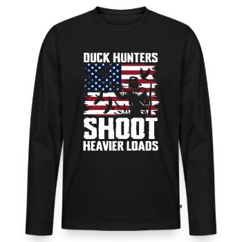 Duck hunters shoot heavier loads flag - Men's Premium Organic Long Sleeve Shirt - black - Front - Nico (187cm)