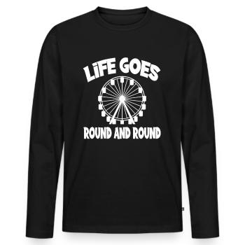 La vie tourne, les expériences de la grande roue le - T-shirt manches longues Premium bio Homme - noir - Devant - Nico (187cm)