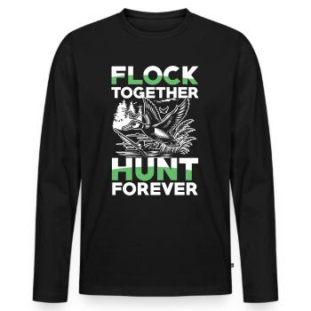 Duck hunters shoot heavier loads flag - Men's Premium Organic Long Sleeve Shirt - black - Front - Nico (187cm)