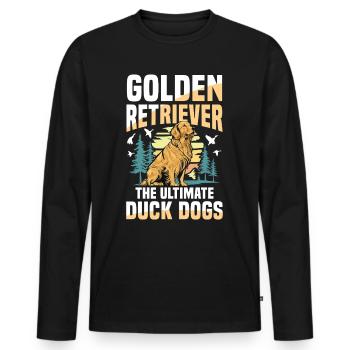 Golden Retriever : les chiens de chasse au canard par excellence - T-shirt manches longues Premium bio Homme - noir - Devant - Nico (187cm)