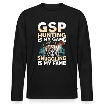 Hunting - Men's Premium Organic Long Sleeve Shirt - black - Front - Nico (187cm)