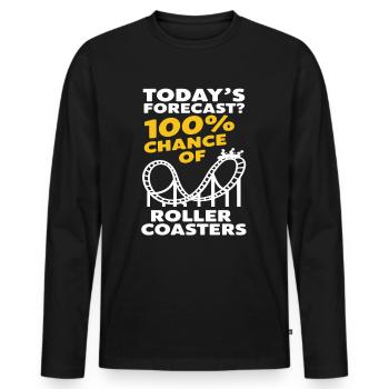 Heutige Prognose? 100% Chance Auf Achterbahnen - Männer Premium Bio Langarmshirt - Schwarz - Vorne - Nico (187cm)