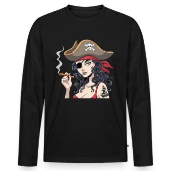 Pirate costumes for women in Buccaneer style - Men's Premium Organic Long Sleeve Shirt - black - Front - Nico (187cm)