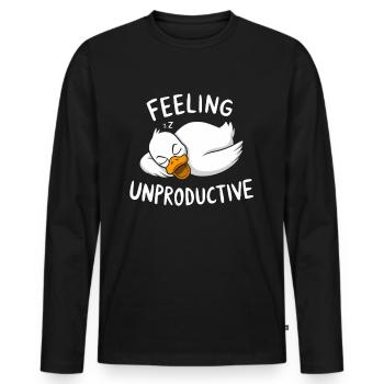 Se sentir improductif Canard relaxant - T-shirt manches longues Premium bio Homme - noir - Devant - Nico (187cm)