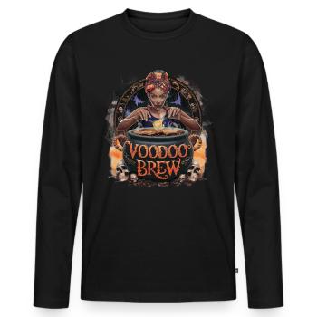 Mystische Voodoo Brew Hexenkessel Illustration - Männer Premium Bio Langarmshirt - Schwarz - Vorne - Nico (187cm)