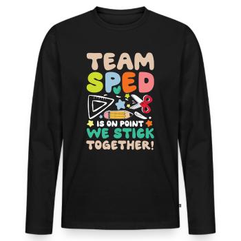 Equipe SPED Cohésion de l’éducation spécialisée - T-shirt manches longues Premium bio Homme - noir - Devant - Nico (187cm)