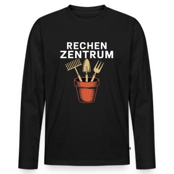 Rechen Zentrum Für Gartenliebhaber Im Stilvollen - Männer Premium Bio Langarmshirt - Schwarz - Vorne - Nico (187cm)