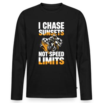 I don't chase sunsets - Men's Premium Organic Long Sleeve Shirt - black - Front - Nico (187cm)
