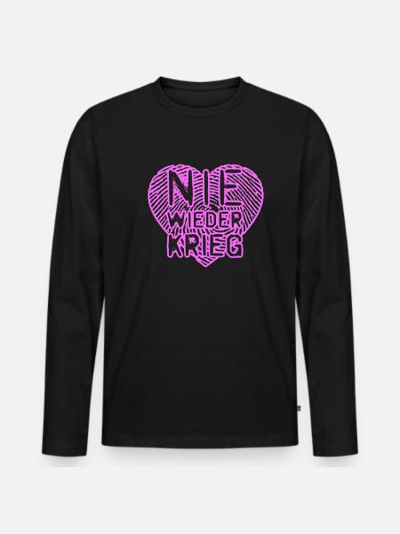 NIE WIEDER KRIEG - Männer Premium Bio Langarmshirt - Schwarz
