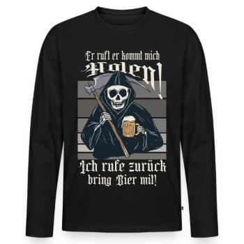 Il appelle je viendrai te chercher ! - T-shirt manches longues Premium bio Homme - noir - Devant - Nico (187cm)