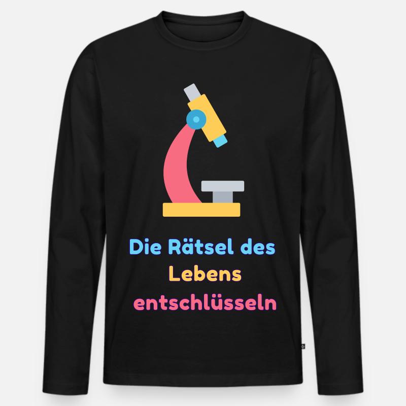 Die Rätsel des Lebens entschlüsseln - Männer Premium Bio Langarmshirt - Schwarz