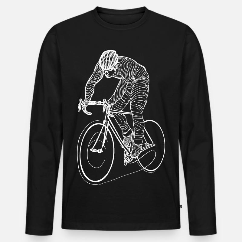 Radfahrer - Männer Premium Bio Langarmshirt - Schwarz