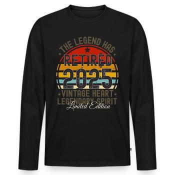 Legend has retired 2025 VINTAGE RETIRED 2025 - T-shirt manches longues Premium bio Homme - noir - Devant - Nico (187cm)