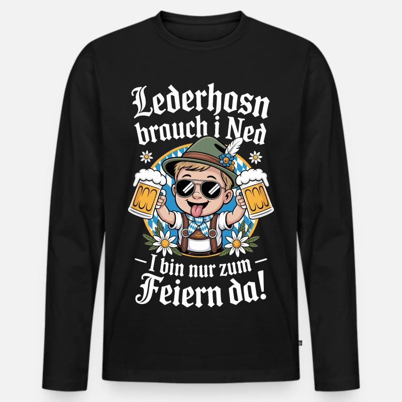 Festliches Bierfet Design mit Bierkrug - Männer Premium Bio Langarmshirt - Schwarz