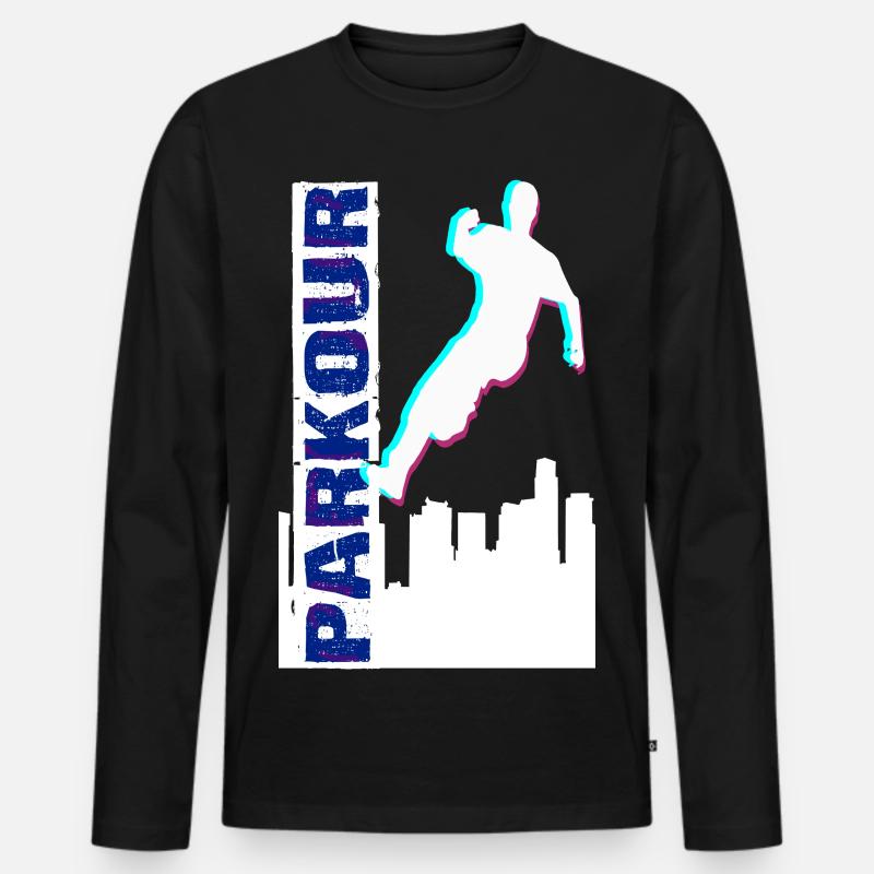 Parkour - Männer Premium Bio Langarmshirt - Schwarz