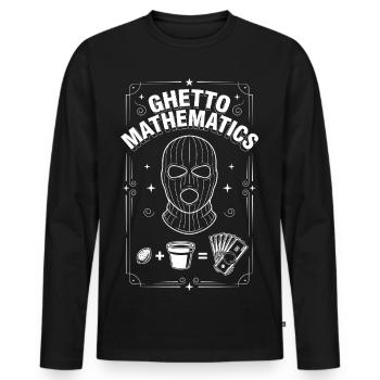 Ghetto Mathematics - Men's Premium Organic Long Sleeve Shirt - black - Front - Nico (187cm)