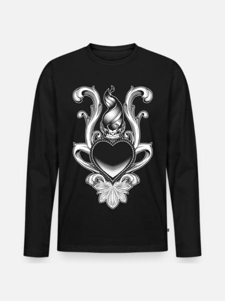 The Queen's Heart V.2 - Black version - Men's Premium Organic Long Sleeve Shirt - black