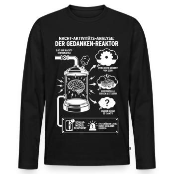 Graphique d’analyse de nuit drôle du réacteur de pensée - T-shirt manches longues Premium bio Homme - noir - Devant - Nico (187cm)