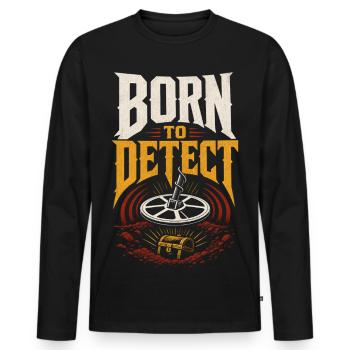 Chasse au trésor au détecteur de métaux - T-shirt manches longues Premium bio Homme - noir - Devant - Nico (187cm)