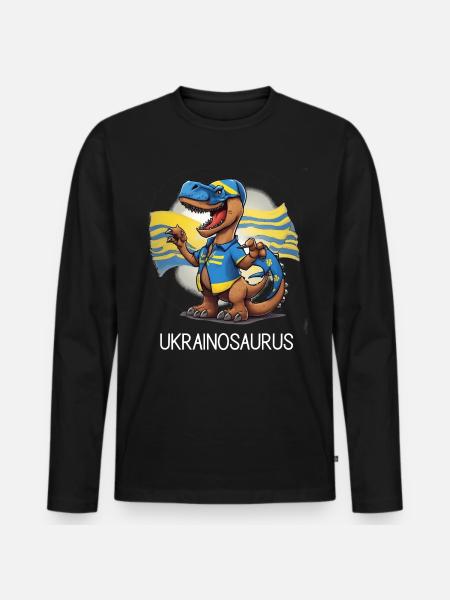 Ukraine - Männer Premium Bio Langarmshirt - Schwarz