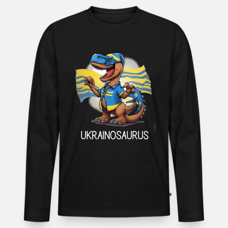 Ukraine - Männer Premium Bio Langarmshirt - Schwarz