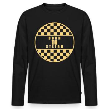 Men's Stefan Saying Funny Birthday First Name - Men's Premium Organic Long Sleeve Shirt - black - Front - Nico (187cm)