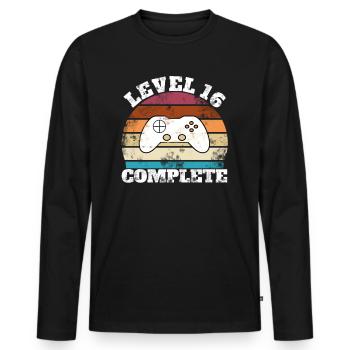 16 anniversaire 16 ans seize cadeaux joueurs - T-shirt manches longues Premium bio Homme - noir - Devant - Nico (187cm)