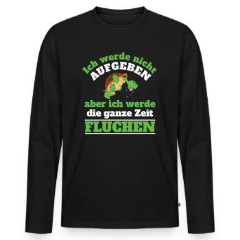 Nicht aufgeben Fluchen Joggen Läufer Laufen - Männer Premium Bio Langarmshirt - Schwarz - Vorne - Nico (187cm)