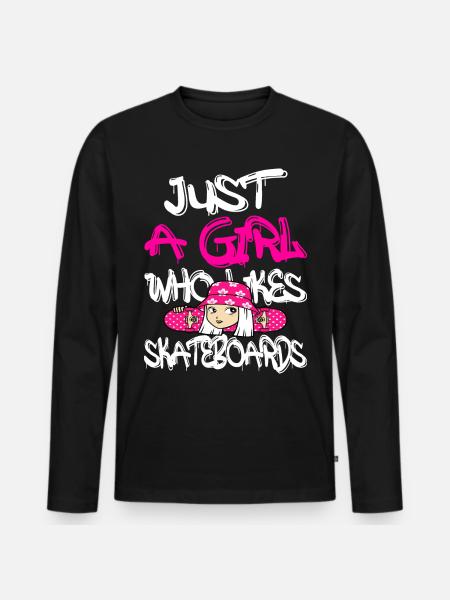 Skateboard Skater Skateboarding Gift - Men's Premium Organic Long Sleeve Shirt - black