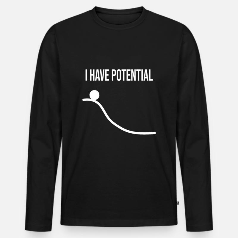 I HAVE POTENTIAL - Männer Premium Bio Langarmshirt - Schwarz