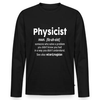 Physicist definition - Männer Premium Bio Langarmshirt - Schwarz - Vorne - Nico (187cm)