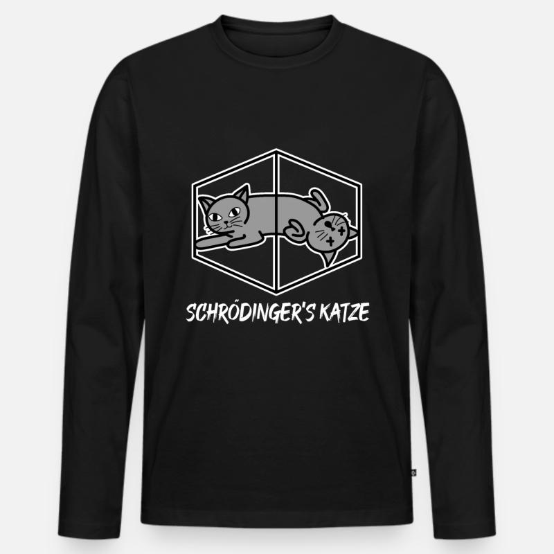 Schrödingers Katze - Männer Premium Bio Langarmshirt - Schwarz