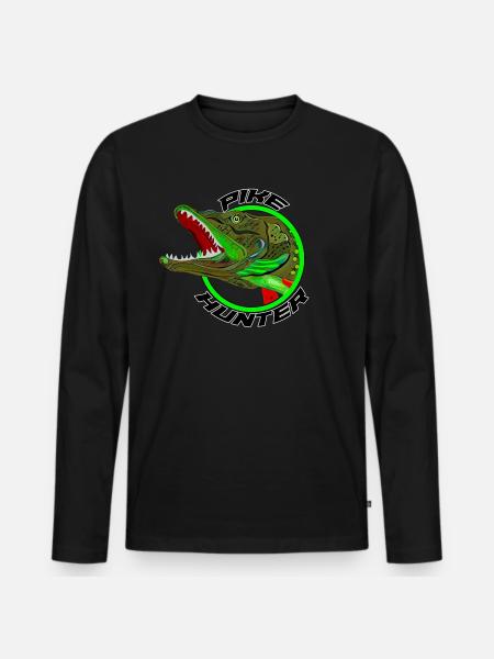 Pike hunter - Men's Premium Organic Long Sleeve Shirt - black