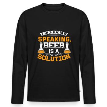 Beer Is A Solution Lustiges Biertrinken - Männer Premium Bio Langarmshirt - Schwarz - Vorne - Nico (187cm)
