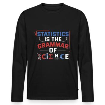 Statistik ist die Grammatik der Wissenschaft - Männer Premium Bio Langarmshirt - Schwarz - Vorne - Nico (187cm)