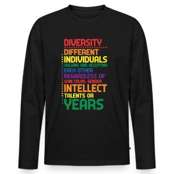 Colorful Rainbow Diversity Diversity Definition - Men's Premium Organic Long Sleeve Shirt - black - Front - Nico (187cm)