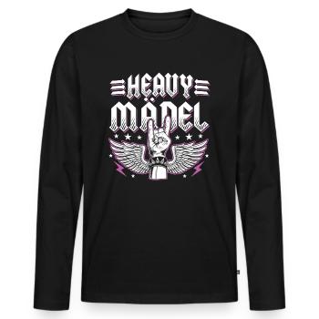 Heavy Girl Rocker Bride Heavy Metal Rocker Women - Men's Premium Organic Long Sleeve Shirt - black - Front - Nico (187cm)