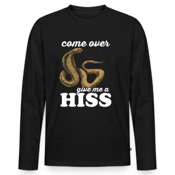 Serpent Cadeau Animal Reptile Cobra Python Boa - T-shirt manches longues Premium bio Homme - noir - Devant - Nico (187cm)