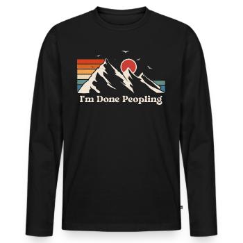 I'm Done Peopling - Männer Premium Bio Langarmshirt - Schwarz - Vorne - Nico (187cm)