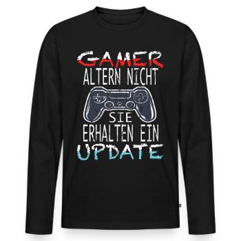 Videospiele Gaming - Männer Premium Bio Langarmshirt - Schwarz - Vorne - Nico (187cm)