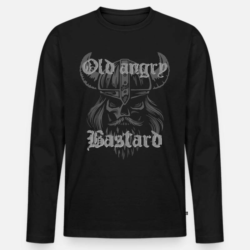 Old angry Bastard - Männer Premium Bio Langarmshirt - Schwarz