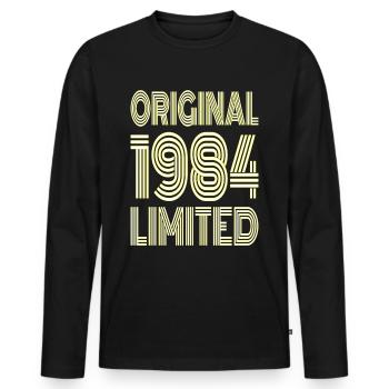 Original 1984 Limitiert - Männer Premium Bio Langarmshirt - Schwarz - Vorne - Nico (187cm)