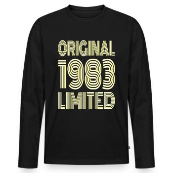 Original 1983 Limitiert - Männer Premium Bio Langarmshirt - Schwarz - Vorne - Nico (187cm)