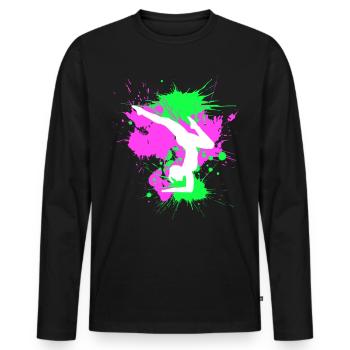 Gymnastique Gymnastique Fitness Gymnastique - T-shirt manches longues Premium bio Homme - noir - Devant - Nico (187cm)